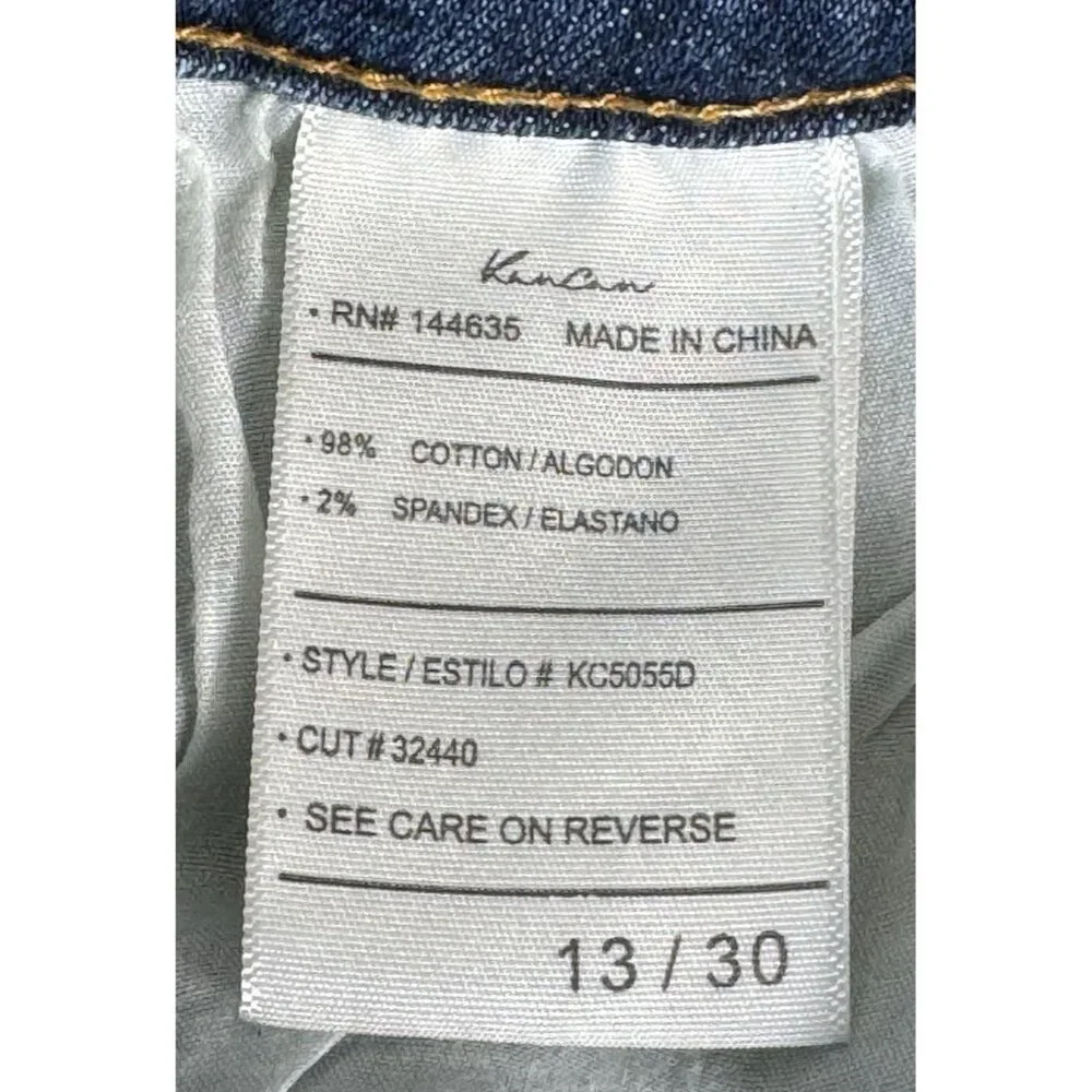 KanCan Jeans Womens‎ Dark Wash Distressed Skinny Jeans Frayed Hem Size